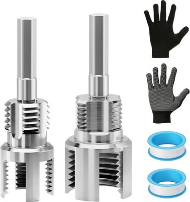 5PC Dual-Function PVC Pipe Threader Kit - Internal & External Pipe Threading Too