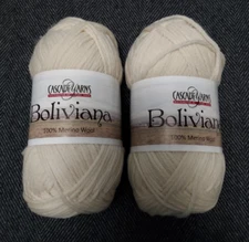 Lot of 2 - Cascade Yarns -Boliviana 100% Merino Yarn - Ivory Colorish