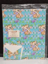 Vintage CURRENT Cuddly Koala Bears Gift Wrap 2 Sheets NIP