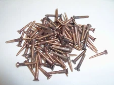 #4 X 3/4" Silicon Bronze Slotted Flat Head Wood Screw VINTAGE Made in USA Qty 20