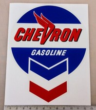 Vintage Chevron Gasoline pump restoration sticker decal 12.5"x15.85"