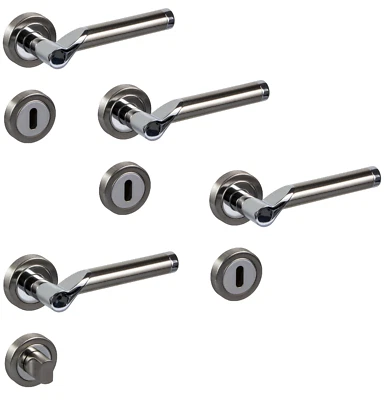 GEDOTEC Edelstahl Türbeschlag Türgriff Türklinke SET Zimmertür Badezimmer 1 bis 7 Türen