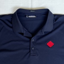 J. Lindeberg Golf Polo Men  s Large Navy Regular Fit Premium Diamond Polo 2749