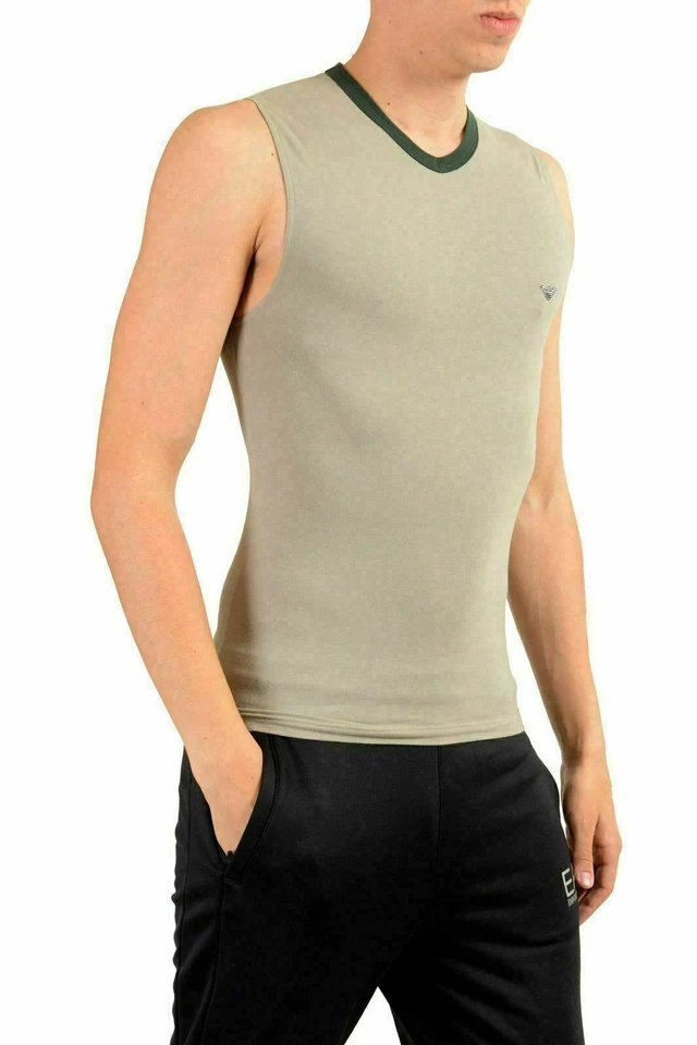 Emporio Armani "Underwear" Men's Gray Stretch Tank Top US S/M IT 48 - Image 2 of 4