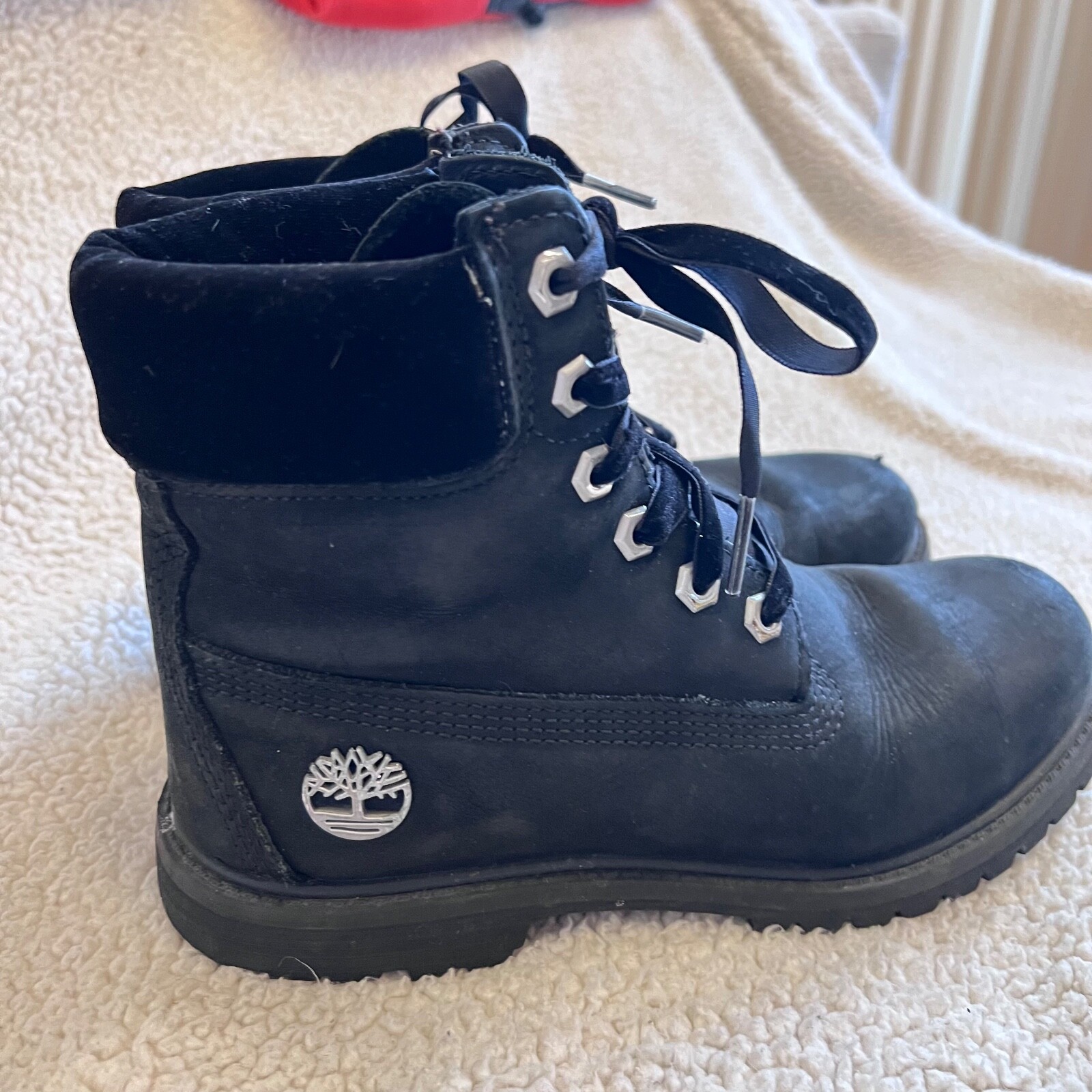 Timberland velvet accent premium waterproof boots black leather