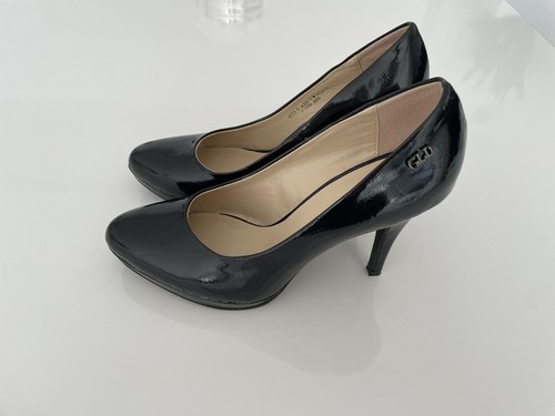 neue Pumps High Heels Gr. 39 Deichmann Graceland schwarz Absatz Schuhe glänzend - Bild 3 von 15