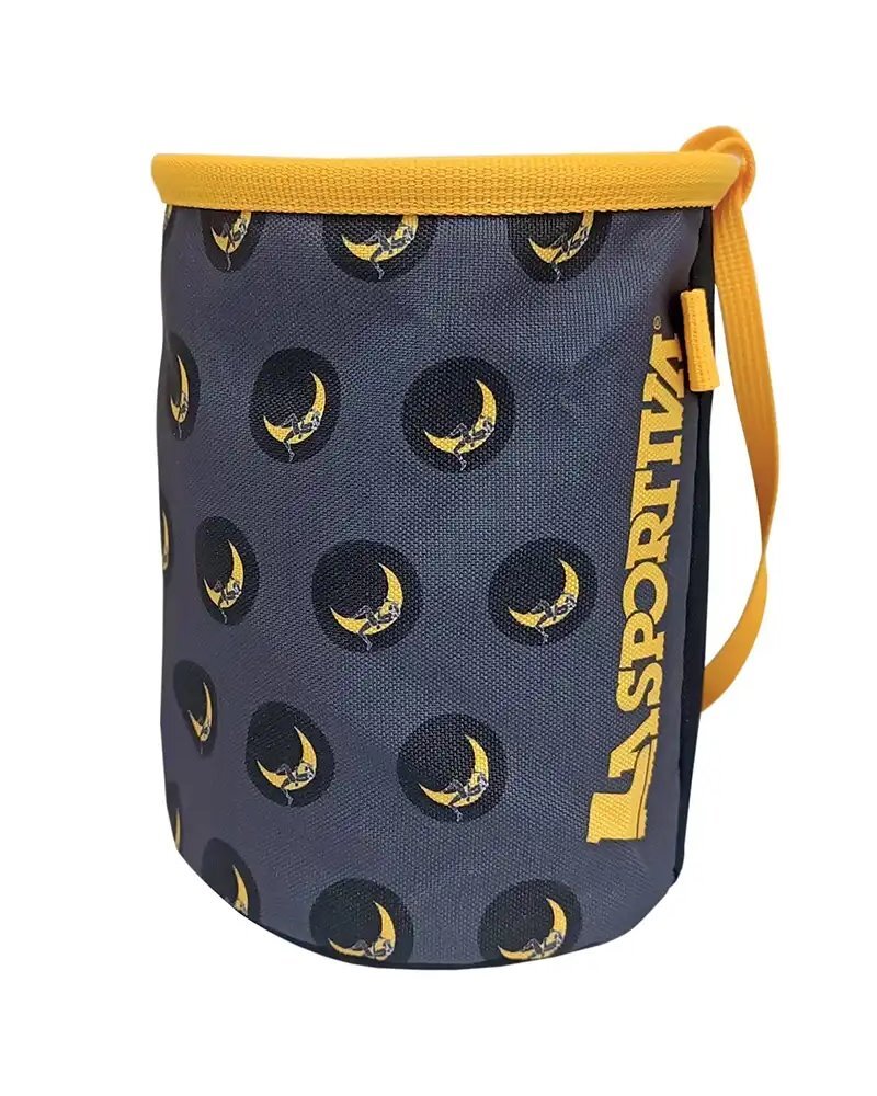 La Sportiva Climbing On The Moon Chalk Bag Sacchetto Portamagnesite, Grigio/Gial