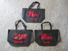 (3) Count Lot GNC Reusable Shopping Tote Bags 20" x 12" x 8" Beat Average