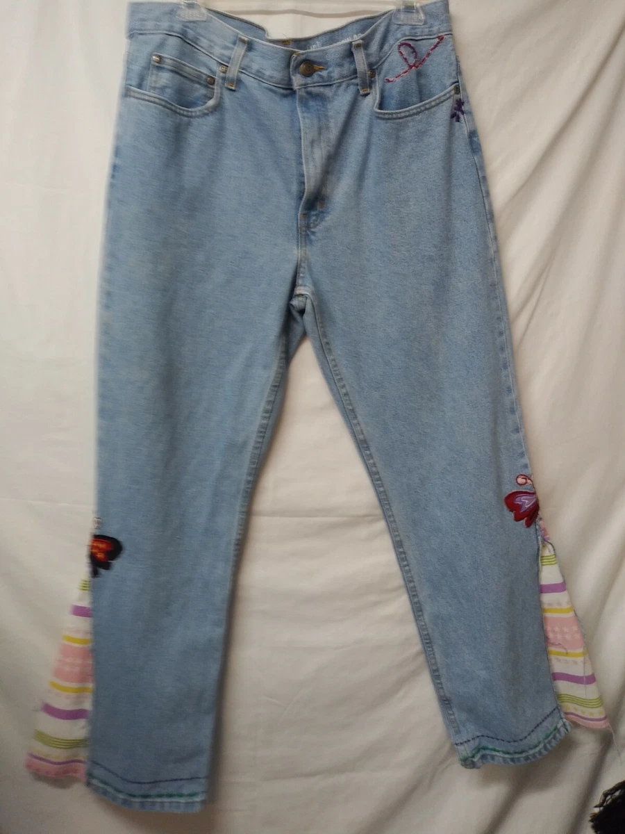 Schijn pols herhaling Upcycle Exclusive Design Bell Bottom Custom one of a kind George jeans  inv189 | eBay