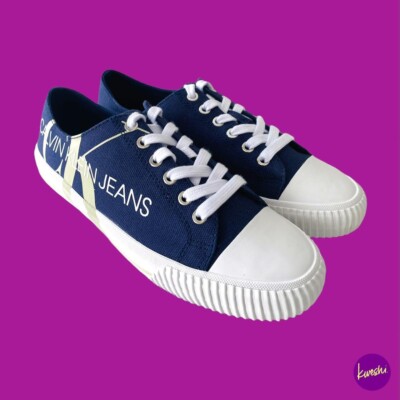 Calvin Klein Demianne Damen Canvas Sneaker, Navy, UK 6,5-7 / EU 40 / US 9,5