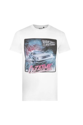 Back To The Future T-Shirt Outatime White T-shirt Next Licensed Tee - M