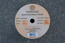 Everstrong Nylon Twisted Anchor Rope 3/4" with stainless steel thimble