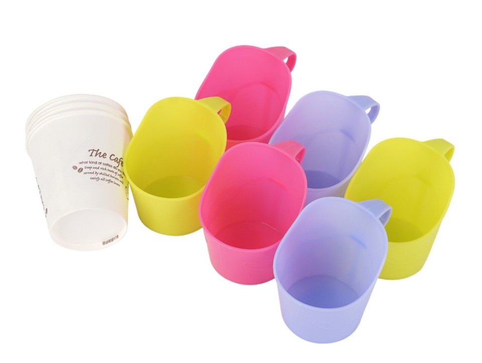 6Pcs Paper Cup Holder 6.5oz Instant Coffee Hot & Cold Drink Office Made ...