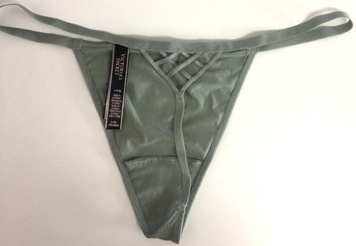 Sexy Tanga Bragas Victoria's Secret Tejido Verde Espalda Tanga Tanga Talla M Sólido - Imagen 14 de 15
