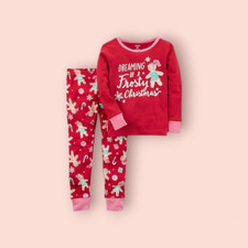Juego de 2 pijamas navideños Carter's para niñas pequeñas: rojo/rosa (18 meses)