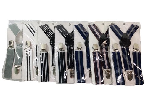 Lot Of 7 Kids Childrens Suspenders Assorted Colors NWT