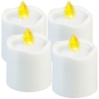 Pearl 4Er-Set Flackernde Led-Grablicht-Kerzen, Leuchtet Tag & Nacht, Weiß