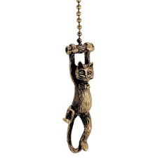 HANGING CAT FAN PULL CHAIN- ANTIQUE BRASS #45