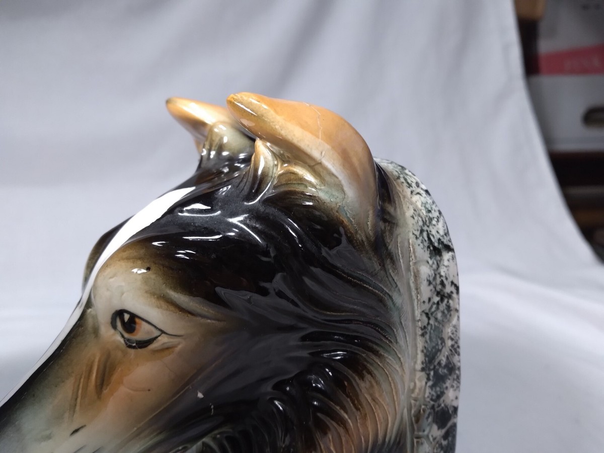 Vintage Collie Dog Bookends Ceramic Vintage Collie Dog Bookends Ceramic