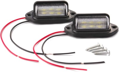 2PCS 6LED License Plate Light Bulbs White Car Truck Trailer Exterior Signal Lamp