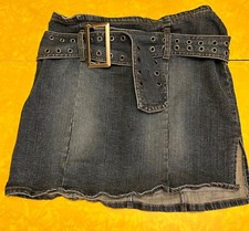 Y2K Zana Di Denim Mini Skirt w/ Belt Size 11 VTG 00s Festival