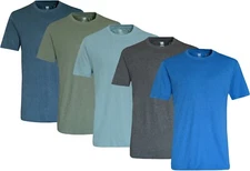 5 Pack T-shirts Short Sleeve Plain Crew Neck Top Classic Essential Tee Multipack