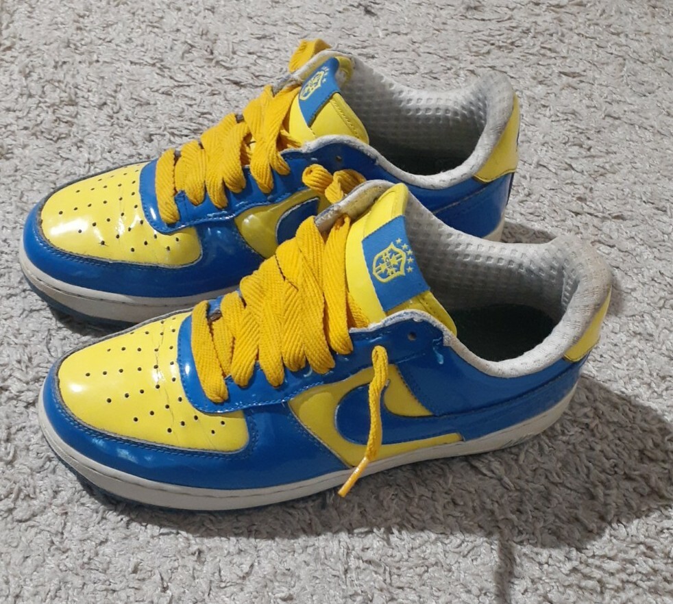 Preowned Nike Air Force Premium Brazil World Cup Size