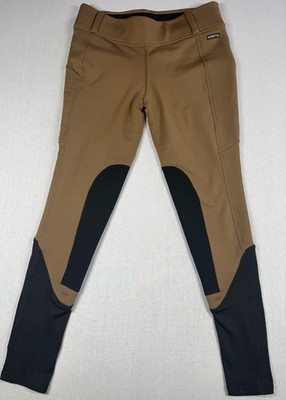 KERRITS Sit Tight Wind Pro Riding Pants Women Sz XL Brown Tights Knee Patch