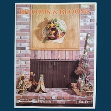 Brooms & Blooms 31 Natural Floral Country Craft Projects Wreaths Vintage Book