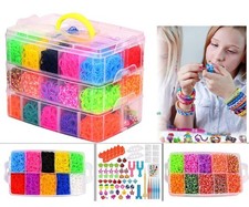 Loom Bands All Inclusive Set Loom Bänder Gummibänder Gummi Armbänder Kids DE.
