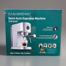 Imagen de CASABREWS Espresso Machine 5418 BASIC 20 Bar Stainless Steel Steam Wand