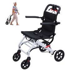 Folding Transport Wheelchairs for Adults and Seniors Support 180lbs, Lightweight