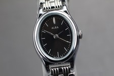 Vintage 1992 Near MINT Seiko Alba 1N01-0BG0 Black 19mm Quartz Ladies Watch
