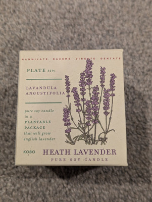 KOBO Heath Lavender Candle with Plantable Box (9 oz)  NEW $50 Free Shipping 