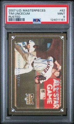 2007 Tim Lincecum Giants 40/50 PSA 9 Upper Deck Masterpieces