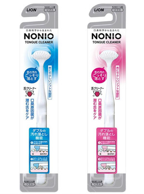 Lion NONIO TONGUE CLEANER Scraper Brush Romdom Color Soft Type Set of 2 pcs NEW