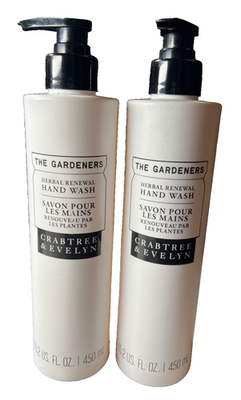 2 Bottles The Gardeners HAND WASH Crabtree & Evelyn Herbal Renewal