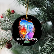 Custom Name Couples Ember And Wade Custom Valentine Day 2D Ceramic Ornament