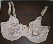 New W/ Torn Tag Wacoal Halo Lace 65149 Seamless Stretch Underwire Beige Size 36D
