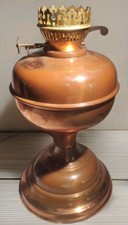 Copper & Brass TABLE ELECTRIC LAMP  (Oil Lamp Style) 28cm Mint Working