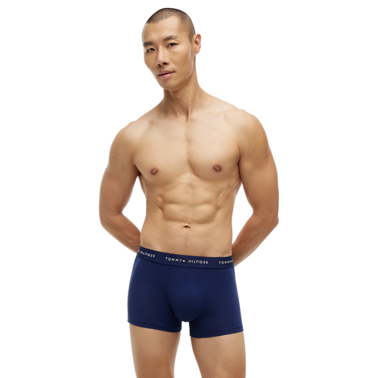 9 x Tommy Hilfiger Mens Microfibre Essential Trunks Blue/ Navy/ Grey Underwear image 3