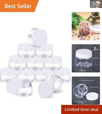 Durable 2 Oz Clear Plastic Containers - Ideal for Beauty Products & Crafts