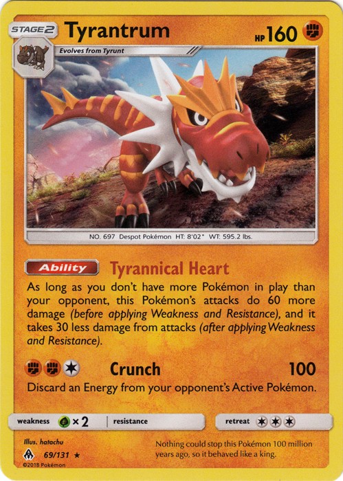 Tyrantrum - 69/131 - Holo Rare (Near Mint) Forbidden Light - Fighting Pokémon