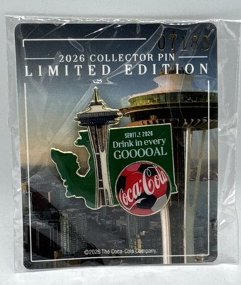Seattle 2026 Coca-cola Limited Edition Enamel Pin World Cup Space Needle