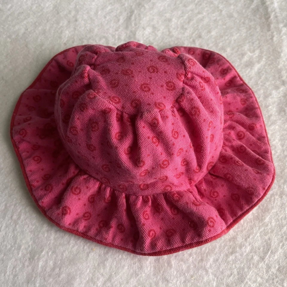 Vintage 90s Gymboree Le Jardin Infant Hat Rainbow Tag Bucket Bow Pink Swirl - Image 4 of 4