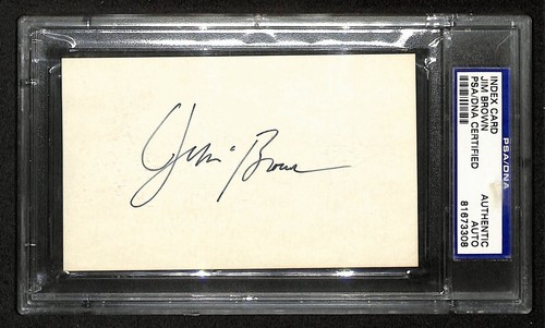 Jim Brown HOF Signed/Auto 3x5 Index Card Cleveland Browns PSA/DNA 201451