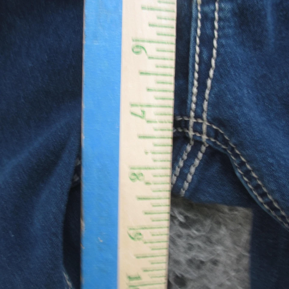 Pantalones de mezclilla Almost Famous para mujer 6/7 azules ajustados elásticos lavado oscuro tiro medio Foto 4 de 4