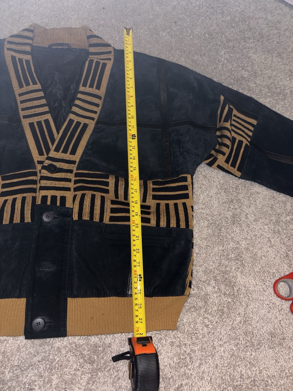 Torras Spain Patchwork Suede Leather Cardigan Jac… - image 4