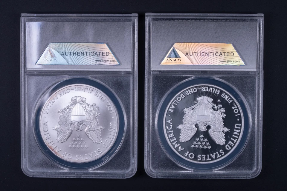 2008-W/P American Silver Eagle Set ANACS PR70DCAM & MS70 First Release DCB036 - Image 2 of 2