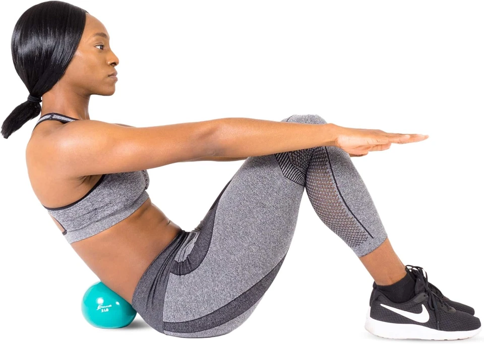 Bolas tonificantes ponderadas codificadas por colores: bolas de ejercicio de 2 lb a 8 lb para Pilates, yoga, Foto 4 de 4